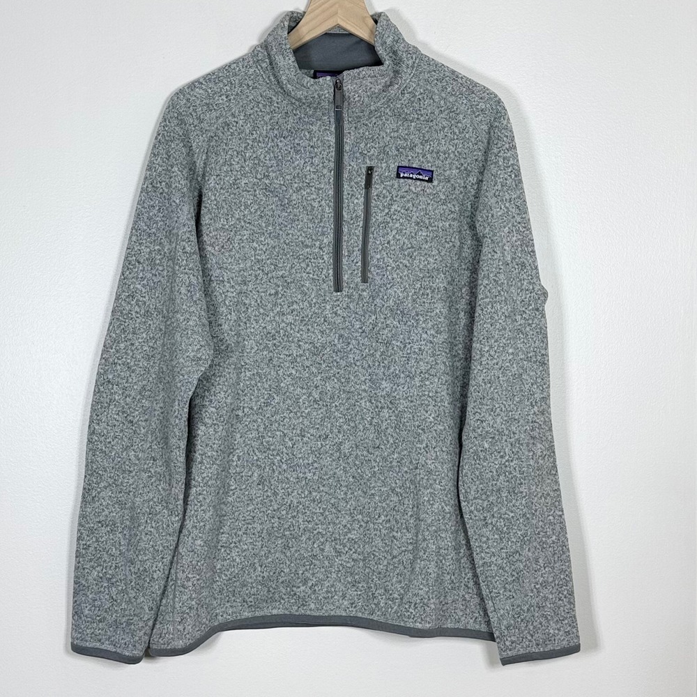 Patagonia Mens Better Sweater XL Gray 1/4 Zip Pullover Fleece Jacket 25522 FA18